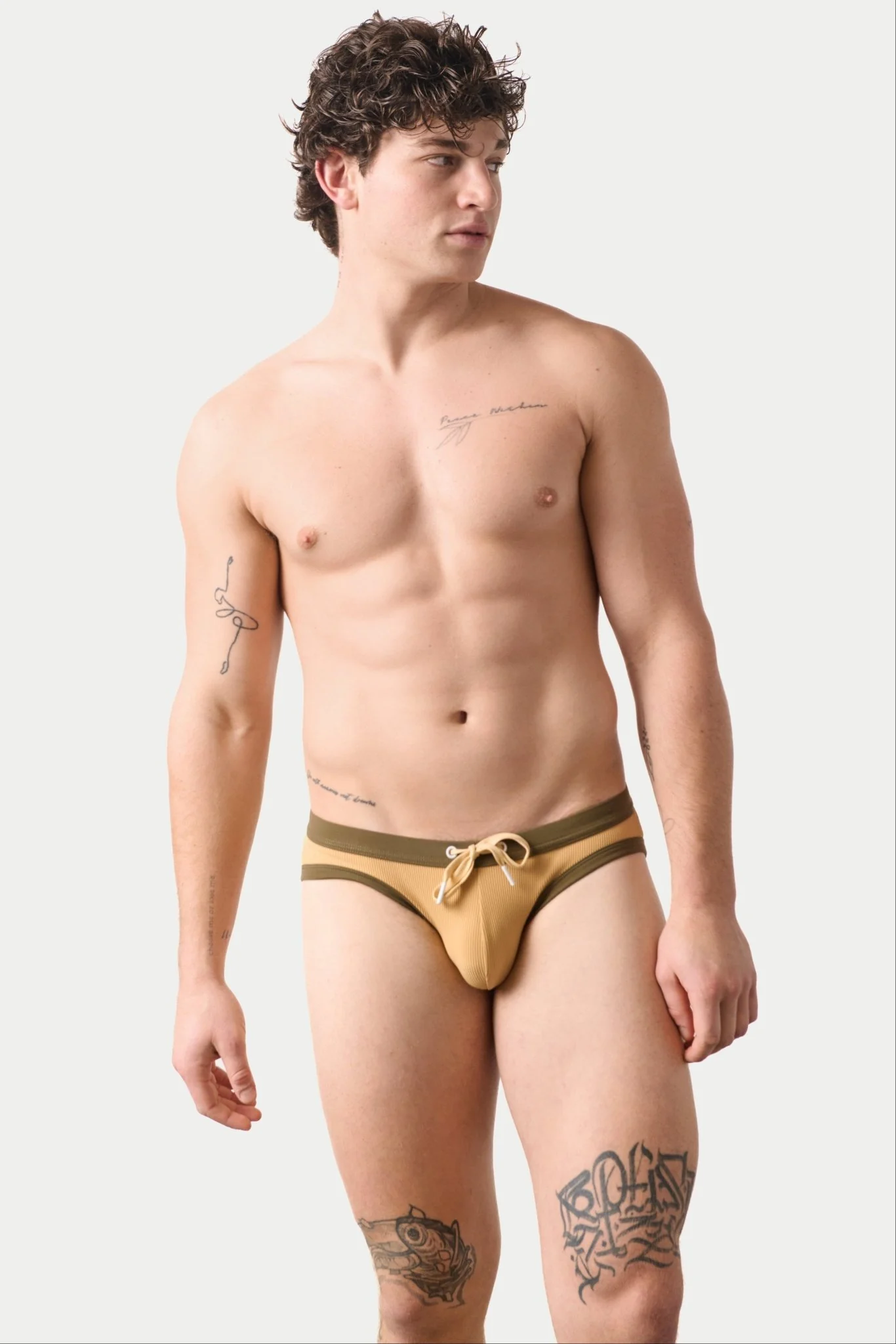 SURGE Contrast Swim Briefs - Sand - Image 4