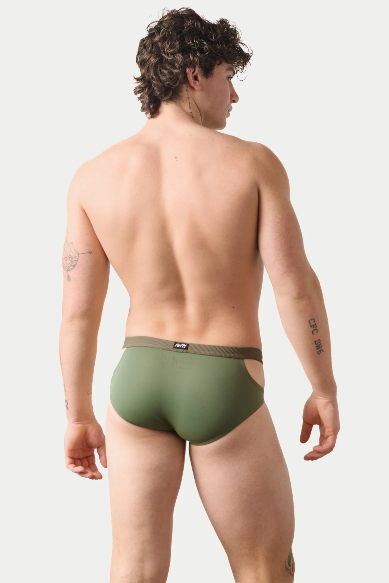 SURGE Split Swim Briefs - Army Green - Image 3