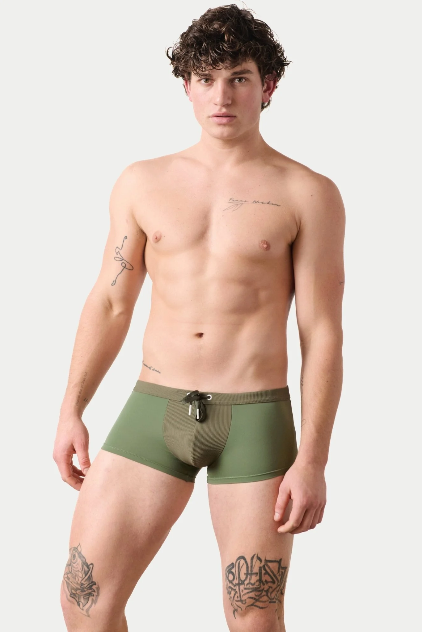 SURGE Swim Thong Trunks - Army Green - Image 5