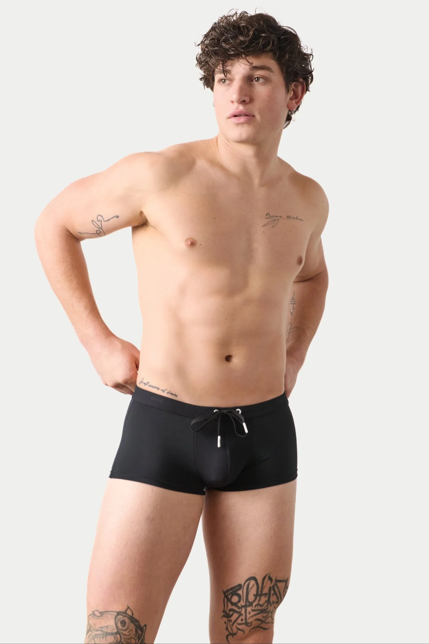 SURGE Swim Thong Trunks - Black - Image 4